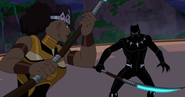 widowmaker, black panther's quest, marvek avengers, cartoon, season 5, review, marvel animation, disney xd