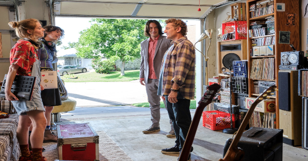 face the music, bill and ted, sequel, science fiction, comedy, alex winter, keanu reeves, review, orion pictures, united artists releasing