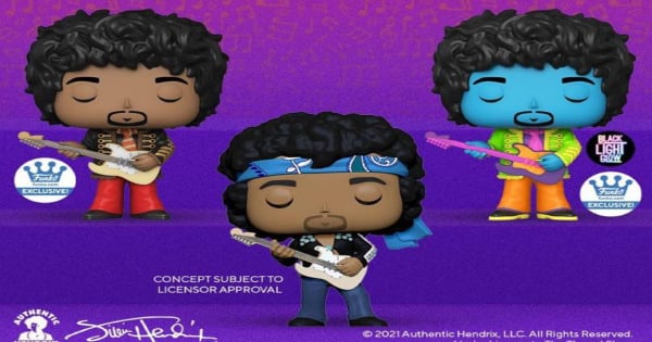 Jimi Hendrix Black Light With Purple Guitar Funko Shop Pre Order Funko POP