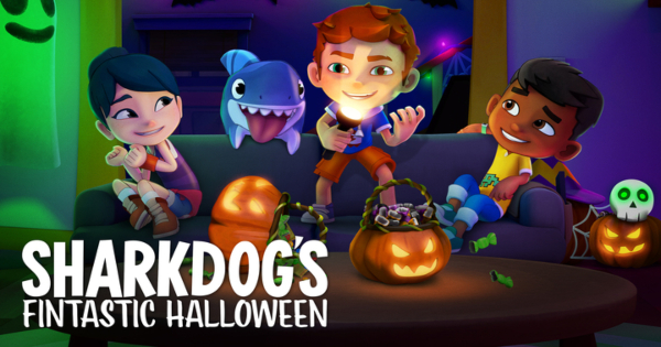 sharkdog's fintastic halloween, computer animated, comedy, family, special, review, netflix