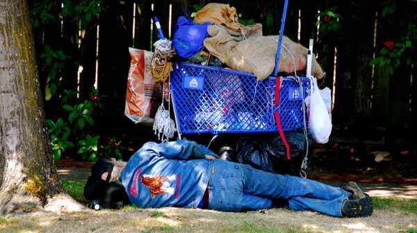 homeless shopping cart