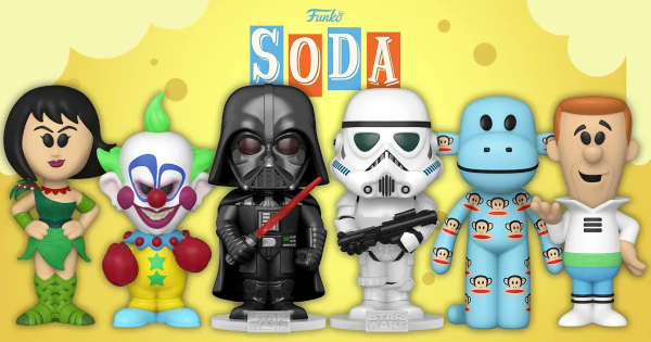 vinyl soda, darth vader, stormtrooper, star wars, george jetson, the jetsons, press release, entertainment earth, funko