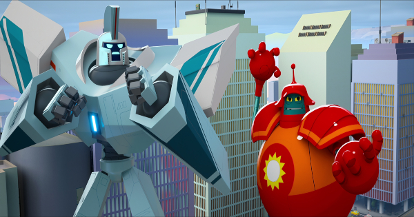 super giant robot brothers, tv show, computer animated, action, adventure, season 1, review, netflix