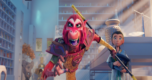 the monkey king, computer animated, fantasy, action, comedy, review, netflix