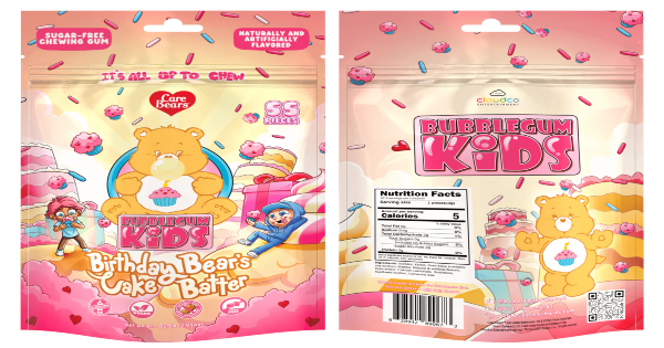 birthday bear's cake batter, gum, sugar free, care bears, confectionary, nostalgia, press release, bubblegum kids