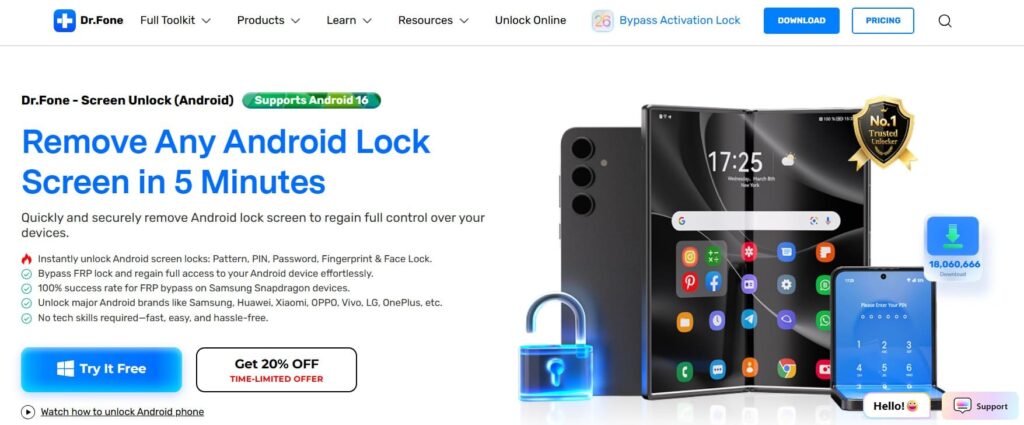 drfone screen unlock
