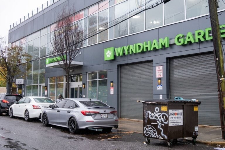 Wyndham Garden homeless shelter facade